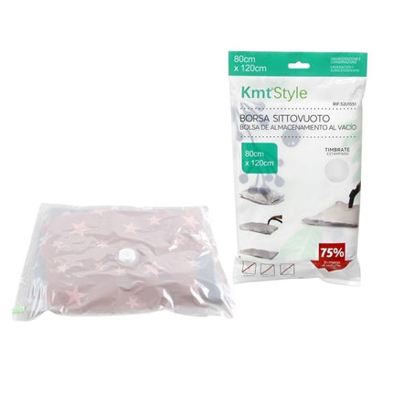 Σακούλα Αποθήκευσης με Κενό Αέρα – Vacuum Storage Bag 80x120cm – Σχέδιο με Στάμπες, 75% Λιγότερος Όγκος