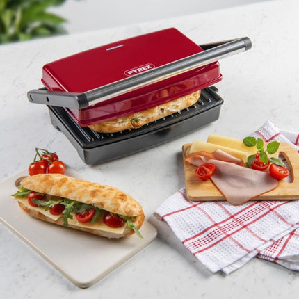 PYREX SB-292 Panini Retro Τοστιέρα XL 1500W με Αντικολλητικές Πλάκες & Άνοιγμα 180°