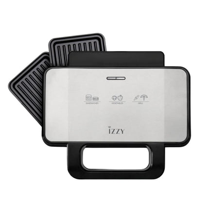IZZY IZ-2036 XL Σαντουϊτσιέρα 1000W με Αποσπώμενες Αντικολλητικές Πλάκες Inox