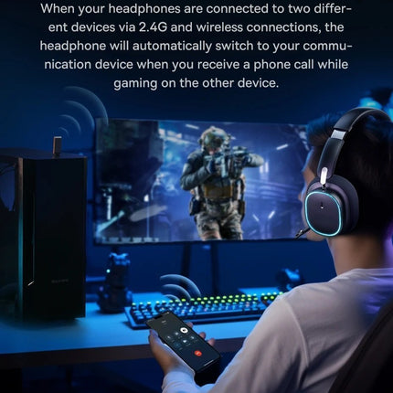 Baseus Wireless Headphones For PS5/PC/Switch Gaming AeQur GH02 Black