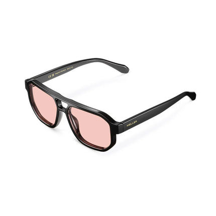 MELLER Seba Polaroid Γυαλιά Ηλίου Aviator με Μαύρο Σκελετό και Ροζ Polarized Φακούς UV400 Black Peach