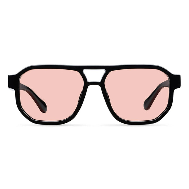 MELLER Seba Polaroid Γυαλιά Ηλίου Aviator με Μαύρο Σκελετό και Ροζ Polarized Φακούς UV400 Black Peach