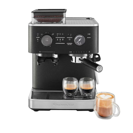 KitchenAid Ημιαυτόματη Μηχανή Espresso 15bar με Ενσωματωμένο Μύλο και Αντλία 5KES6551BBK Cast Iron Black