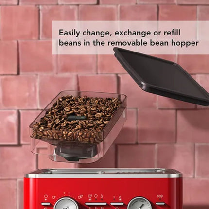 KitchenAid Ημιαυτόματη Μηχανή Espresso 15bar με Ενσωματωμένο Μύλο 5KES6551BCA Candy Apple