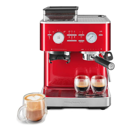 KitchenAid Ημιαυτόματη Μηχανή Espresso 15bar με Μύλο Άλεσης, Δοχείο Κόκκων και 15+7 Ρυθμίσεις 5KES6551BCA Candy Apple 