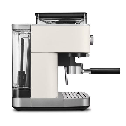 KitchenAid Ημιαυτόματη Μηχανή Espresso με Μύλο Άλεσης, Δοχείο Κόκκων και 15+7 Ρυθμίσεις 5KES6551BPL Porcelain White