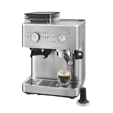 KitchenAid Ημιαυτόματη Μηχανή Espresso 15bar με Μύλο Άλεσης, Δοχείο Νερού και 15+7 Ρυθμίσεις 5KES6551BSX Inox
