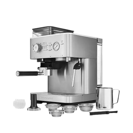 KitchenAid Ημιαυτόματη Μηχανή Espresso 15bar με Μύλο Άλεσης, Δοχείο Νερού και 15+7 Ρυθμίσεις 5KES6551BSX Inox