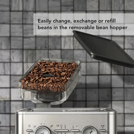 KitchenAid Ημιαυτόματη Μηχανή Espresso 15bar με Μύλο Άλεσης, Δοχείο Νερού και 15+7 Ρυθμίσεις 5KES6551BSX Inox