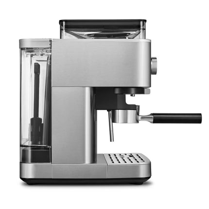 KitchenAid Ημιαυτόματη Μηχανή Espresso 15bar με Μύλο Άλεσης, Δοχείο Κόκκων και 15+7 Ρυθμίσεις 5KES6551BSX Inox