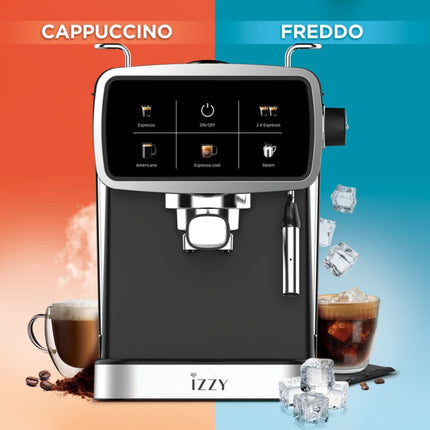 IZZY Ημιαυτόματη Μηχανή Espresso Dolce 1500W 20 Bar με Cold Brew & Ακροφύσιο Ατμού IZ-6021