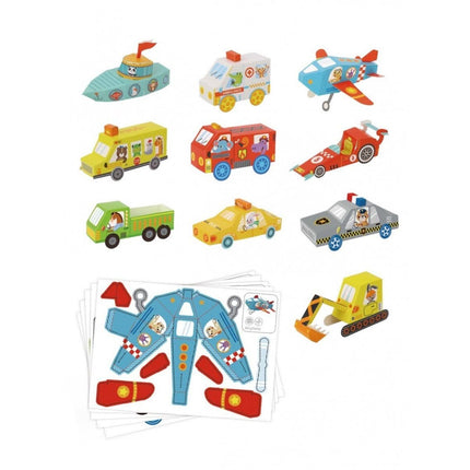 Tooky Toy Σετ Δημιουργίας Οριγκάμι 3D Οχήματα LT030 3+ Ετών