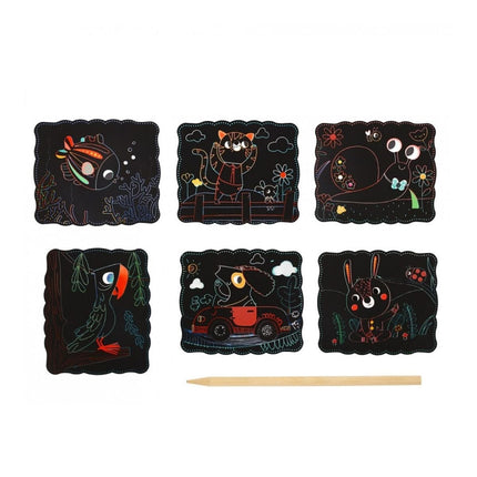 Tooky Toy Scratch Art Ζώα Σετ Δημιουργικής Ζωγραφικής LT036 3+ Ετών