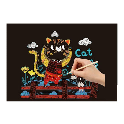 Tooky Toy Scratch Art Ζώα Σετ Δημιουργικής Ζωγραφικής LT036 3+ Ετών