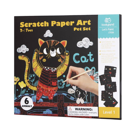 Tooky Toy Scratch Art Ζώα Σετ Δημιουργικής Ζωγραφικής LT036 3+ Ετών