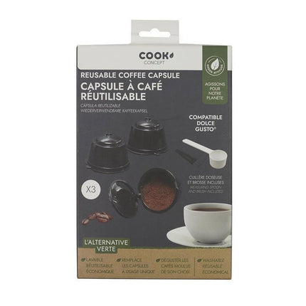 Σετ Επαναγεμιζόμενες Κάψουλες Καφέ Espresso για Καφετιέρες Dolce Gusto 3 τμχ Cook Concept KA4557