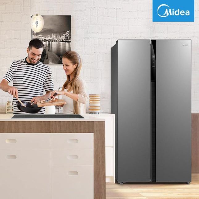 Midea Ψυγείο Side by Side 548L Inverter Total No Frost με All Around Cooling & Quick Freeze, MERS530FGE02 Inox