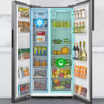 Midea Ψυγείο Side by Side 548L Inverter Total No Frost με All Around Cooling & Quick Freeze, Inox MERS530FGE02