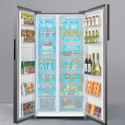 Midea Ψυγείο Side by Side 548L Inverter Total No Frost με All Around Cooling & Quick Freeze, Inox MERS530FGE02