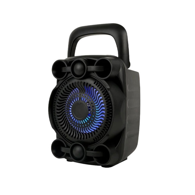 Sing-E Φορητό Ηχείο Bluetooth 4″ με Super Bass, LED Φωτισμό, με Βάση Κινητού και Χειρολαβή Μεταφοράς ZQS1497