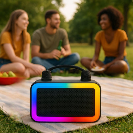 Sing-E Φορητό Ηχείο Bluetooth 4″ με LED Φωτισμό, 2 Ασύρματα Μικρόφωνα & Super Bass, ZQS1491W