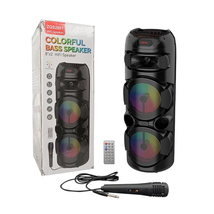 SING-E ZQS2801 Φορητό Ηχείο Karaoke & DJ με Echo Λειτουργία, RGB LED Φωτισμό, Bluetooth 5.0, Ενσωματωμένο Μικρόφωνο & Τηλεχειριστήριο Ιδανικό για Πάρτι & Εξωτερική Χρήση