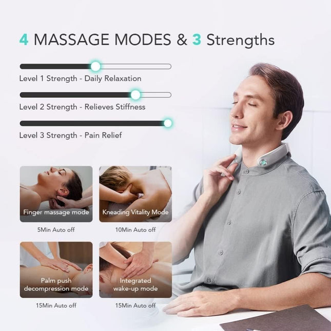 SKG G7 Pro Neck Massager Αυχένα – Δόνηση, Θερμότητα, Ροή Εφαρμογής και Επαναφορτιζόμενο για Βαθιά Ανακούφιση