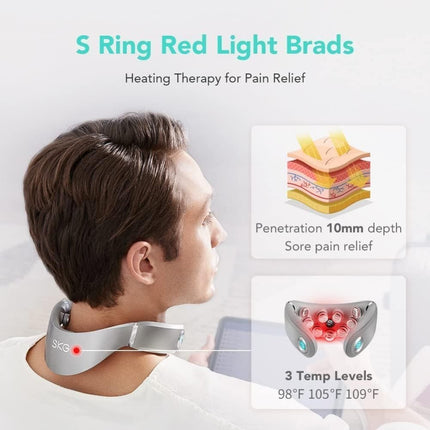 SKG G7 Pro Neck Massager Αυχένα – Δόνηση, Θερμότητα, Ροή Εφαρμογής και Επαναφορτιζόμενο για Βαθιά Ανακούφιση
