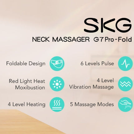 SKG G7 Pro-Fold Neck Massager – Πολυλειτουργικό Μασάζ Λαιμού με Δόνηση, Θερμότητα & APP