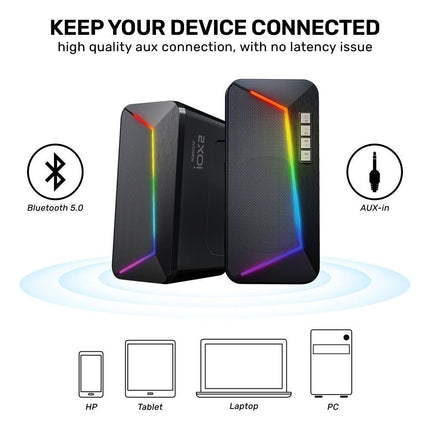 SonicGear IOX 2 Ηχεία Bluetooth 2.0 με Ισχυρό Ήχο, USB Τροφοδοσία & Φωτισμό LED