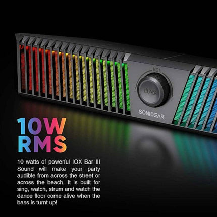 SonicGear iOX Bar III Bluetooth Soundbar 10W με RGB Φωτισμό & USB Τροφοδοσία Μαύρο