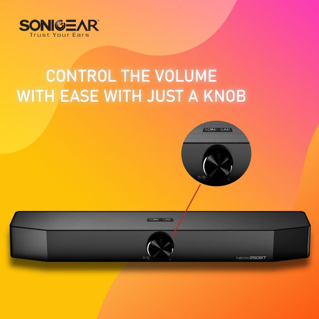 SonicGear NEOX 250BT Bluetooth Soundbar 20W με RGB Φωτισμό & USB Τροφοδοσία Μαύρο