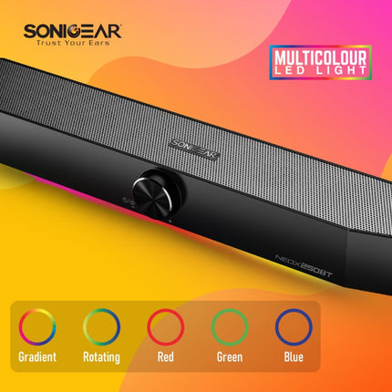 SonicGear NEOX 250BT Bluetooth Soundbar 20W με RGB Φωτισμό & USB Τροφοδοσία Μαύρο
