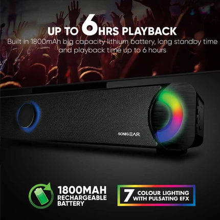 SonicGear SonicBar BT300 Pro Φορητή Bluetooth Soundbar με FM Radio, RGB Φωτισμό & SD Card