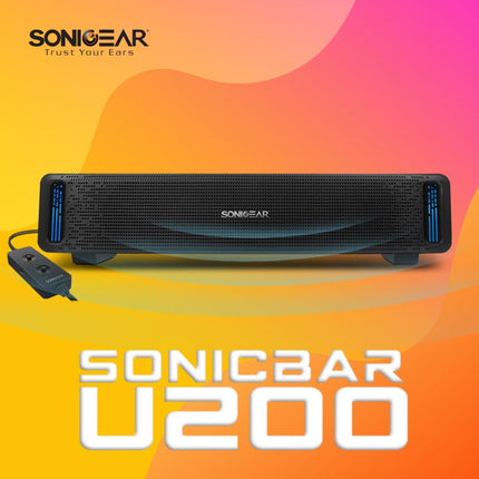 SonicGear SonicBar U200 USB Soundbar 20W με RGB Φωτισμό & Volume Controller Μαύρο