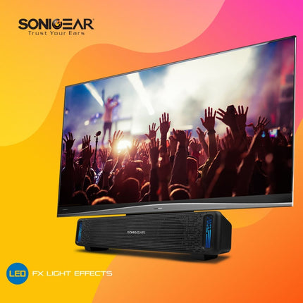 SonicGear SonicBar U200 USB Soundbar 20W με RGB Φωτισμό & Volume Controller Μαύρο