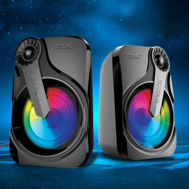 SonicGear Titan2 2.0 USB Ηχεία με Ισχυρό Ήχο 12W & Εφέ Φωτισμού 7 Χρωμάτων