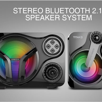 SonicGear Titan 3 2.1 Ηχεία Υπολογιστή 24W με Bluetooth, FM Radio, USB/SD & Φωτισμός 7 Χρωμάτων