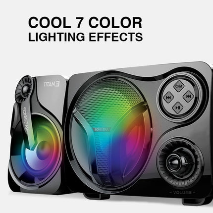 SonicGear Titan 3 2.1 Ηχεία Υπολογιστή 24W με Bluetooth, FM Radio, USB/SD & Φωτισμός 7 Χρωμάτων