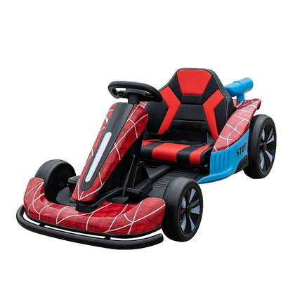 Go Kart Ηλεκτροκίνητο 24V με Δερμάτινο Κάθισμα, Λειτουργία Drift, Φώτα LED & Ραδιόφωνο Spider, 6+ Ετών