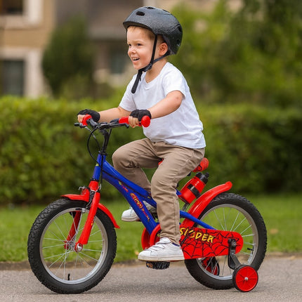 Ποδήλατο Spider σε Μπλέ/Κόκκινο Χρώμα με Βοηθητικές Ρόδες 16″ για Ατέλειωτες Βόλτες 53167, 4-6 ετών
