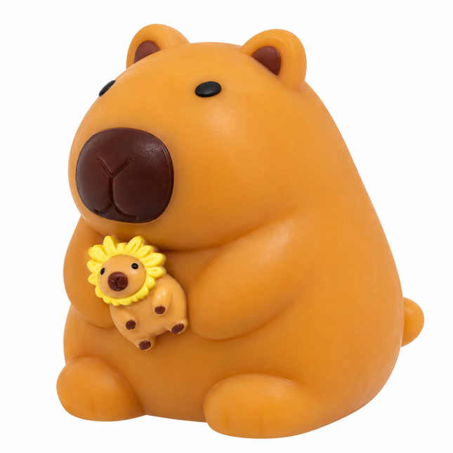 Squishy Capybara 3D Μαλακό Παιχνίδι Αντιστρές  9 x 8 cm Καφέ, 3+Ετών