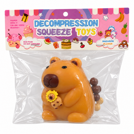 Squishy Capybara 3D Μαλακό Παιχνίδι Αντιστρές  9 x 8 cm Καφέ, 3+Ετών