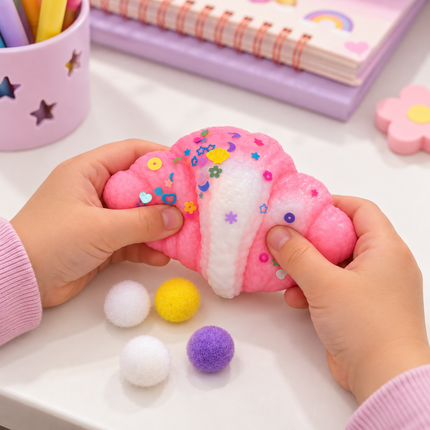 Squishy Antistress Παιχνίδι Κρουασάν με Μαλακή Υφή 9 x 7 cm σε 4 Χρώματα, 3+ Ετών