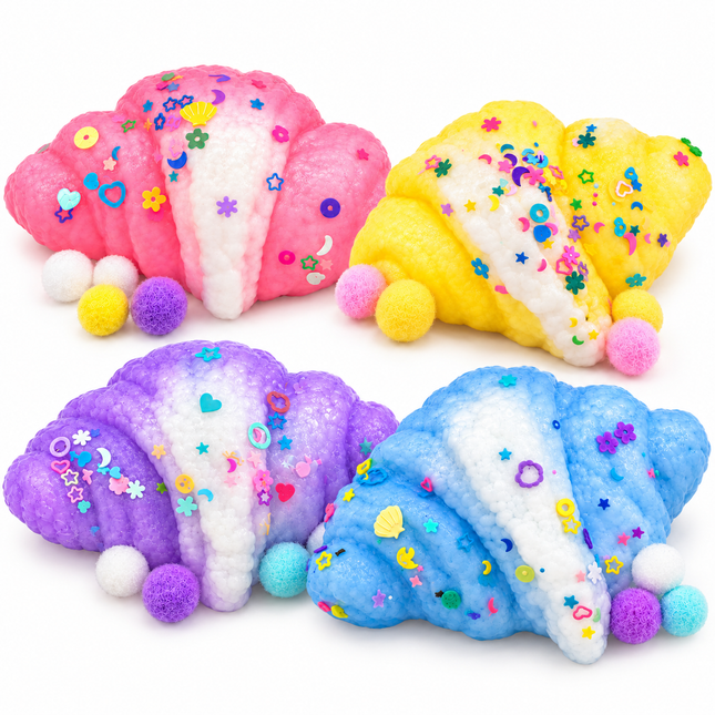 Squishy Antistress Παιχνίδι Κρουασάν με Μαλακή Υφή 9 x 7 cm σε 4 Χρώματα, 3+ Ετών