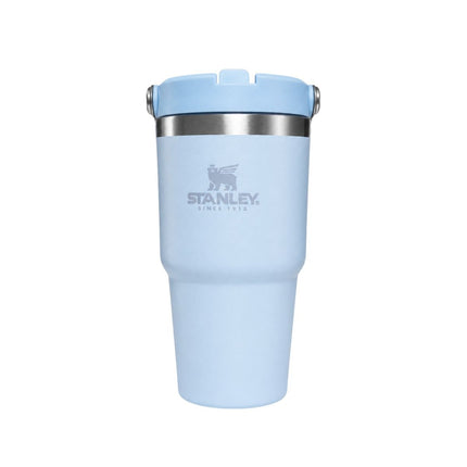 Θερμός Ποτήρι 600ml με Καπάκι, Χερούλι & Καλαμάκι Γαλάζιο