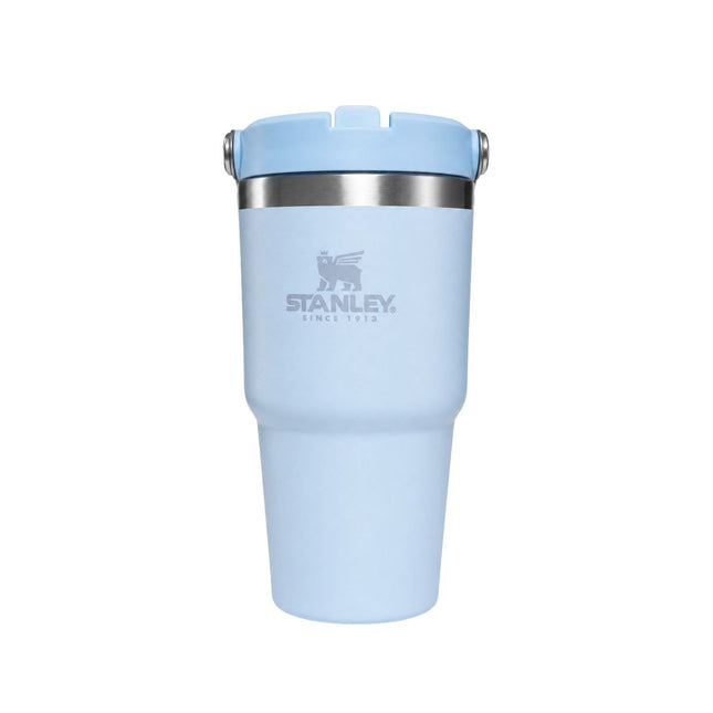 Θερμός Ποτήρι 600ml με Καπάκι, Χερούλι & Καλαμάκι Γαλάζιο