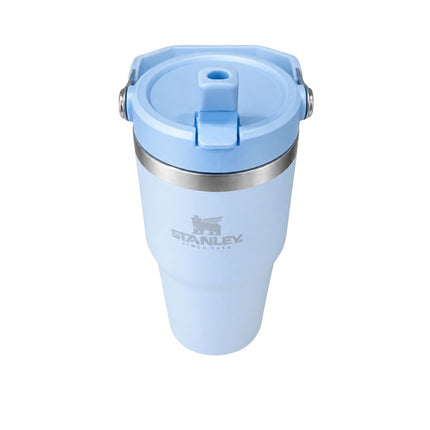 Θερμός Ποτήρι 600ml με Καπάκι, Χερούλι & Καλαμάκι Γαλάζιο