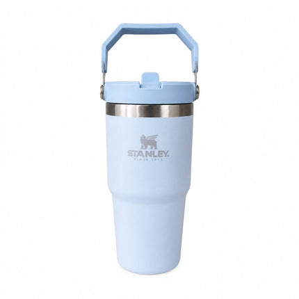 Θερμός Ποτήρι 600ml με Καπάκι, Χερούλι & Καλαμάκι Γαλάζιο