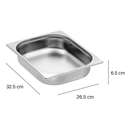 Ανοξείδωτο Ταψί Γαστρονόρμ GN 1/2 32.5×26.5×6.5 cm  για Μπεν Μαρί
